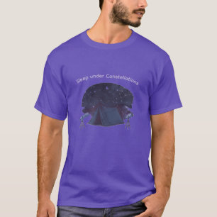 Camiseta "Dormir sob Constelações" Acampamento e Astronomia