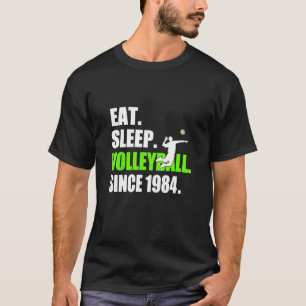 Camiseta Dormir Voleibol Desde 1984 34º Aniversário