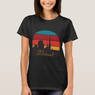 Camiseta Dortmund Alemanha Igreja Silhueta Retro Viagem