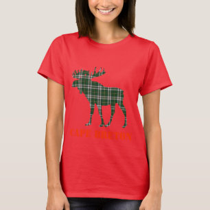 Camiseta Dos alces bretães da xadrez de Tartan do cabo