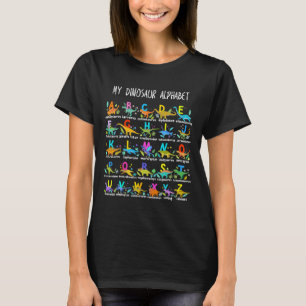 Camiseta Dos Dinossauros Alfabeto Abc De Volta à Escola Est