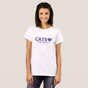 Camiseta ♥ dos gatos porque as pessoas sugam