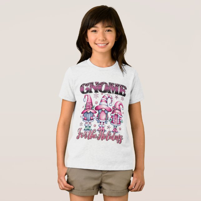 Camiseta dos Gnomos de Natal Fofo (Frente Completa)
