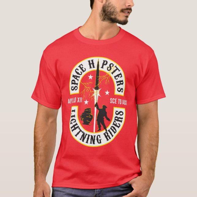 Camiseta dos Hipsteres espaciais® Relâmpagos (Frente)