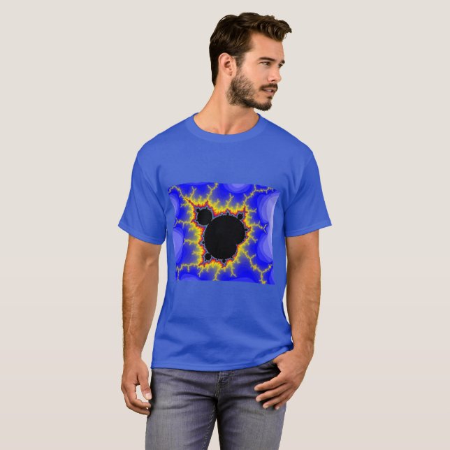 Camiseta Dos homens ajustados do Fractal de Mandelbrot o (Frente Completa)