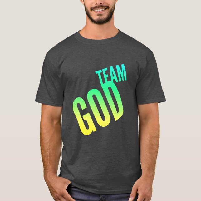 Camiseta dos Homens da Equipe em verde e amarelo (Frente)