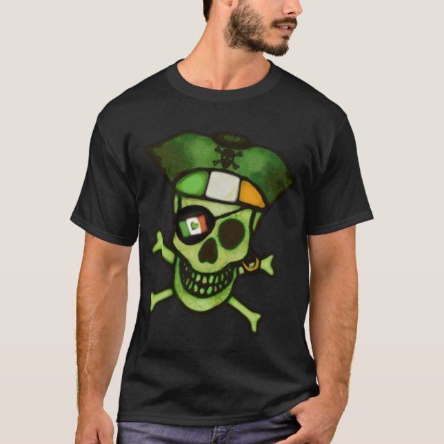 Camiseta Dos homens irlandeses engraçados do crânio do dia (Frente)