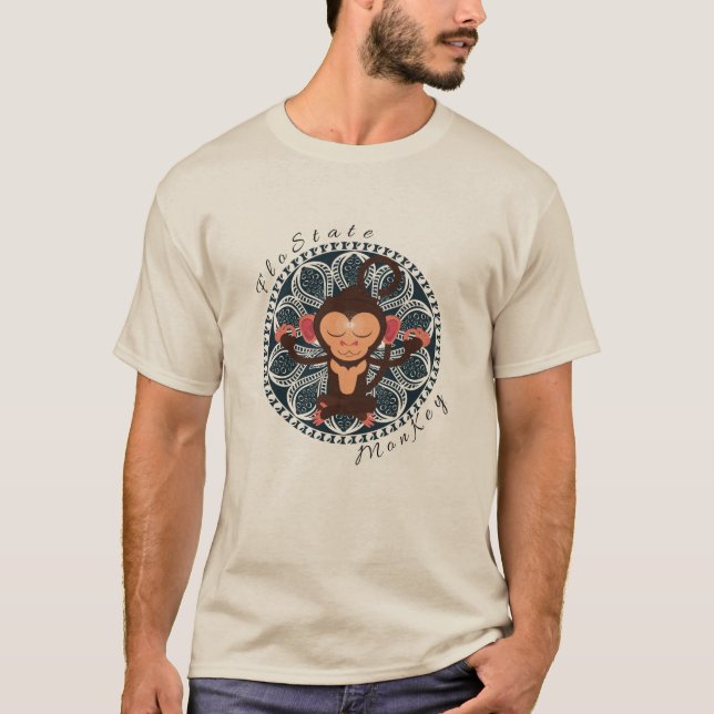 Camiseta Dos homens Meditating do macaco de FloState o (Frente)