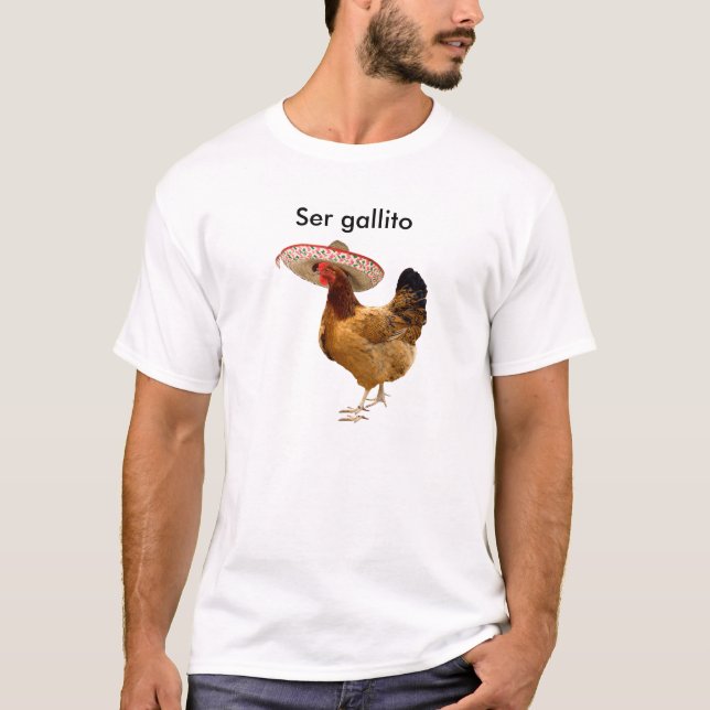 Camiseta Dos homens mexicanos do galo do gallito de Ser o (Frente)