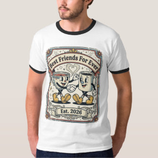 Camiseta dos melhores amigos de desenho para sempr