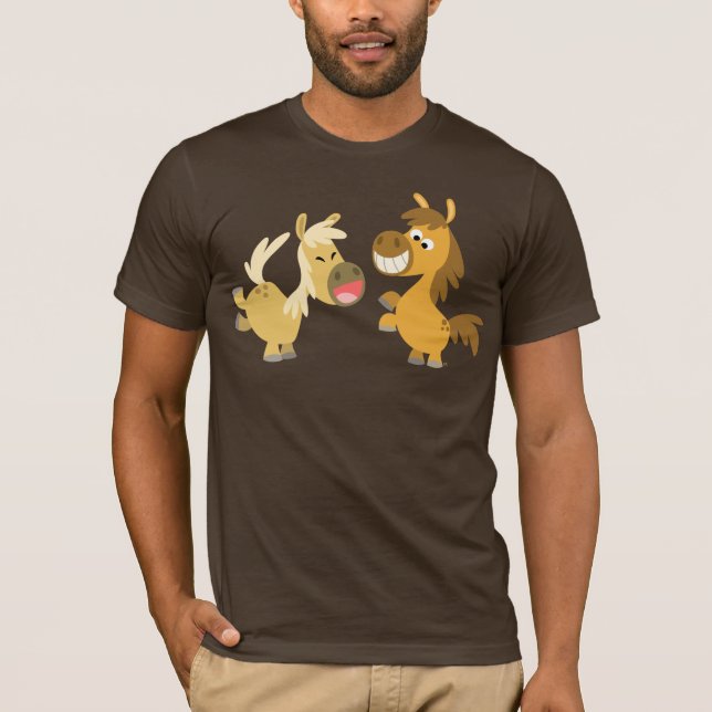 Camiseta dos Pôs de Cartoon Cheerful (Frente)