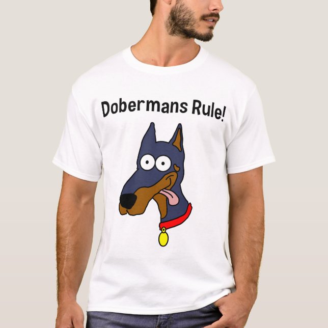 Camiseta Dos "regra Dobermans!" O t-shirt dos homens (Frente)