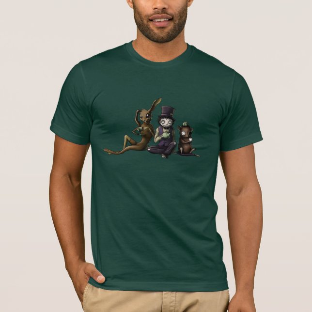 Camiseta Dos "t-shirt das mesas corvos e de escritas" (Frente)