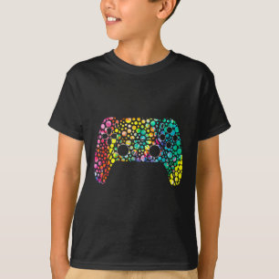 Camiseta Dot Day Gamers Boy Game Controller Colorir Polka