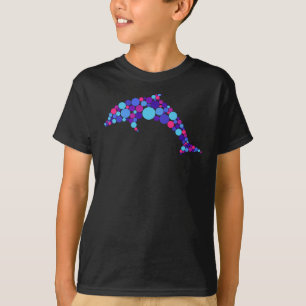 Camiseta Dot Dolphin Colorfull Abstrato Sea Animal