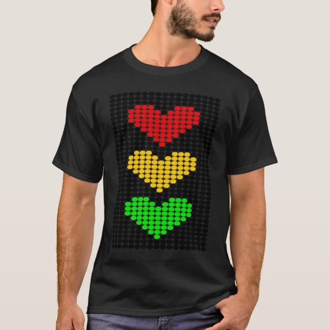 Camiseta Dot Heart Stoplight Traffic Signal Stop Caution Go (Frente)