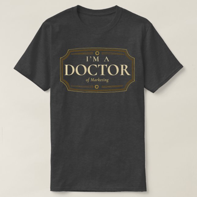 Camiseta Dotação para Graduação de Doutorado em marketing P (Frente do Design)