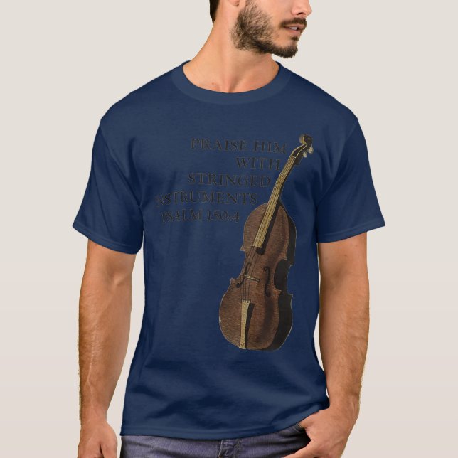 Camiseta Double Bass  Christian Upright Bass Instrument (Frente)