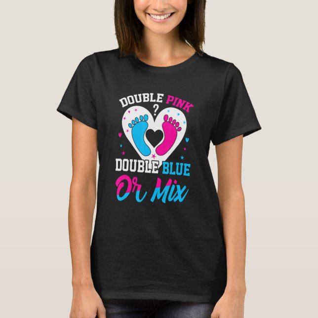 Camiseta Double Pink Double Blue Mix Twin Gender Announceme (Frente)