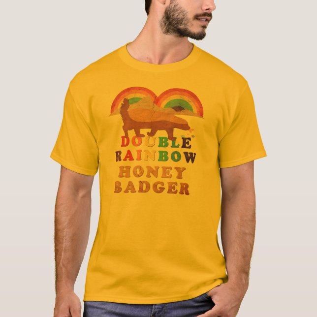 CAMISETA DOUBLE RAINBOW HONEY BADGGER (Frente)