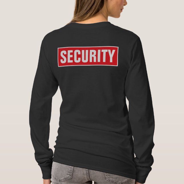 Camiseta Double Sided Print Womens Security Long Sleeve (Verso)