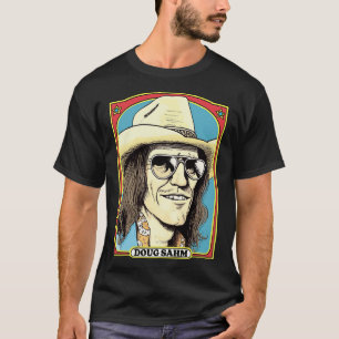 Camiseta Doug Sahm Retro Illustration Fan Trabalho de arte