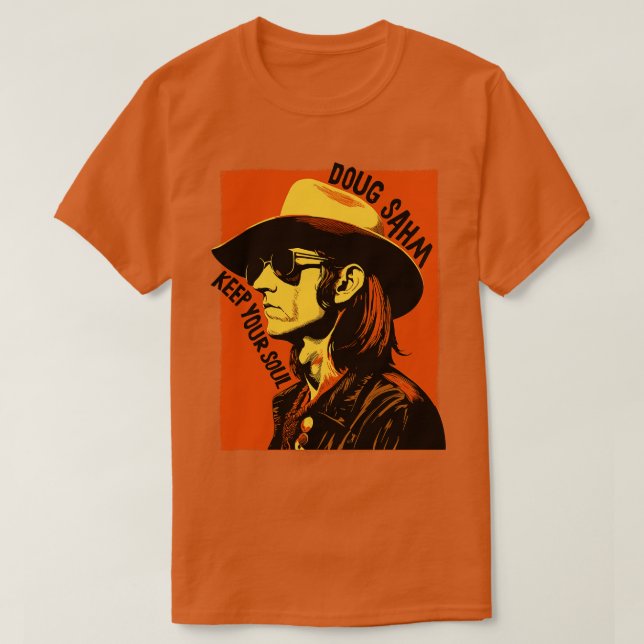Camiseta Doug Sahm Retro Original Fan Trabalho de arte (Frente do Design)