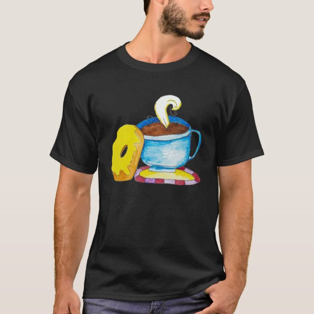Camiseta Doughnut and a Coffee Hand Drawn (Frente)