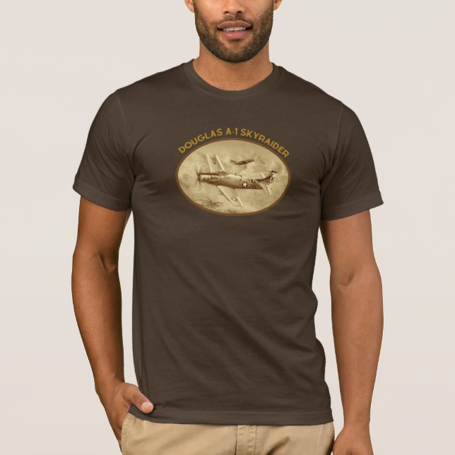 Camiseta Douglas A-1 Avião de caça Skyraider 1946-1973 (Frente)
