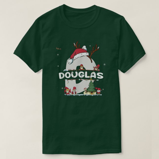 Camiseta Douglas Christmas Shirt w Douglas Name para X engr (Frente do Design)