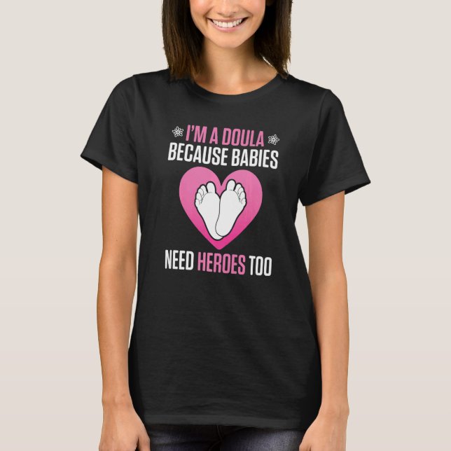 Camiseta Doula de Parto Orgulhosa Trabalhadora de Parto Sof (Frente)
