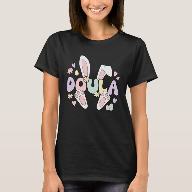 Camiseta Doula Easter Bunny Postpartum Doula Easter Day (Frente)
