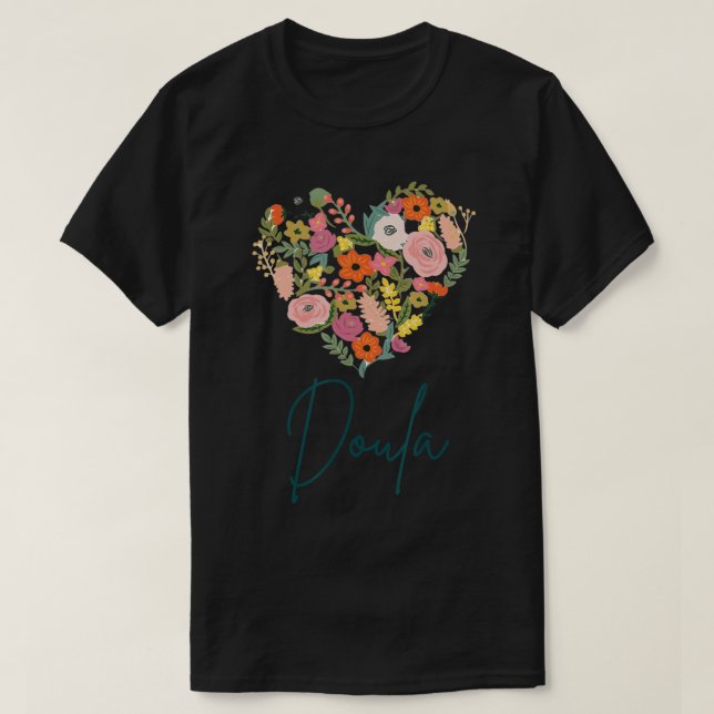 Camiseta Doula Job Pride Best Doula Dia de as mães Floral H (Frente do Design)