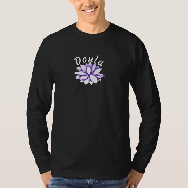Camiseta Doula Peaceful Lotus Midwit Birt Apoio à Nascente (Frente)
