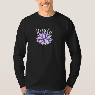 Camiseta Doula Peaceful Lotus Parteira Apoio ao Parto Nasci