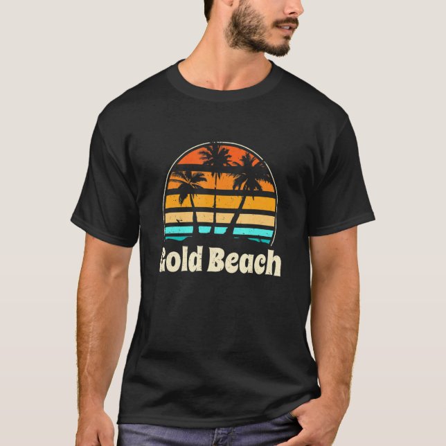 Camiseta Dourada Beach Oregon Beach Ou Beach Bum Us Cities  (Frente)