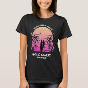 Camiseta Dourada costa Austrália Palms Cai Pull Kick Surfin