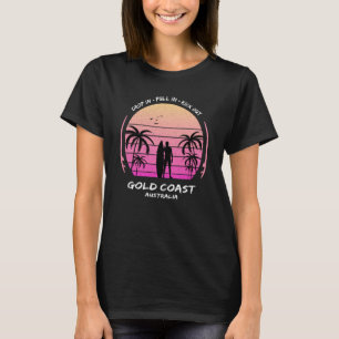 Camiseta Dourada costa Austrália Palms Cai Pull Kick Surfin