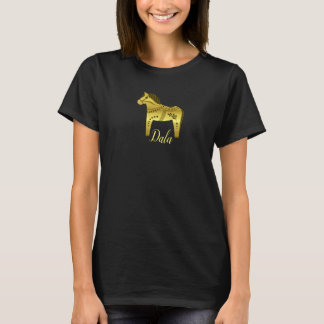 Camiseta Dourada dala, cavalo foliar sueco