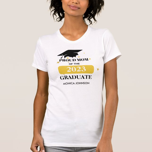 Camiseta Dourada formatura da mãe orgulhosa 2023 WHITE (Frente)