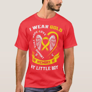 Camiseta Dourada Infância Cancer Sensibilização Filho Menin