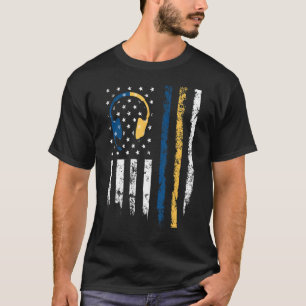 Camiseta Dourada Linha Azul 911 Dispatcher Polícia Primeira
