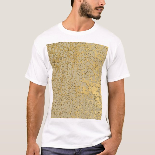 Camiseta Dourada Marblagem: Grunge Texture Design (Frente)
