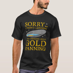 Camiseta Dourada Panning Funny Tradicional Mineração