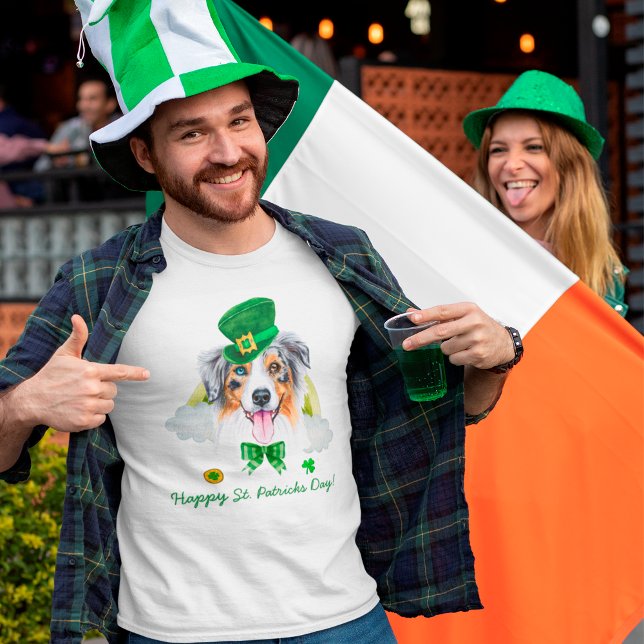 Camiseta Dourada Rua australiana engraçada com pastor. Dia  (Criador carregado)