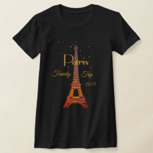 Camiseta Dourada Torre Eiffel Paris