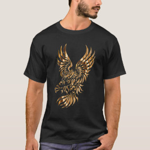 Camiseta Dourada Tribal Eagle Phoenix