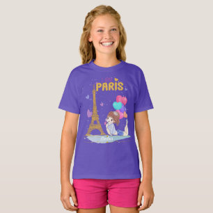 Camiseta Dourado Adoro Torre Eiffel Paris 