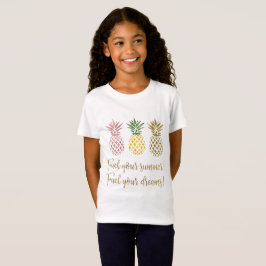 Camiseta Dourado ananás com brilho Combustível seus sonhos