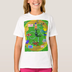 Camiseta Dourado Anel Bowtie Urso de Teddy Geométrico